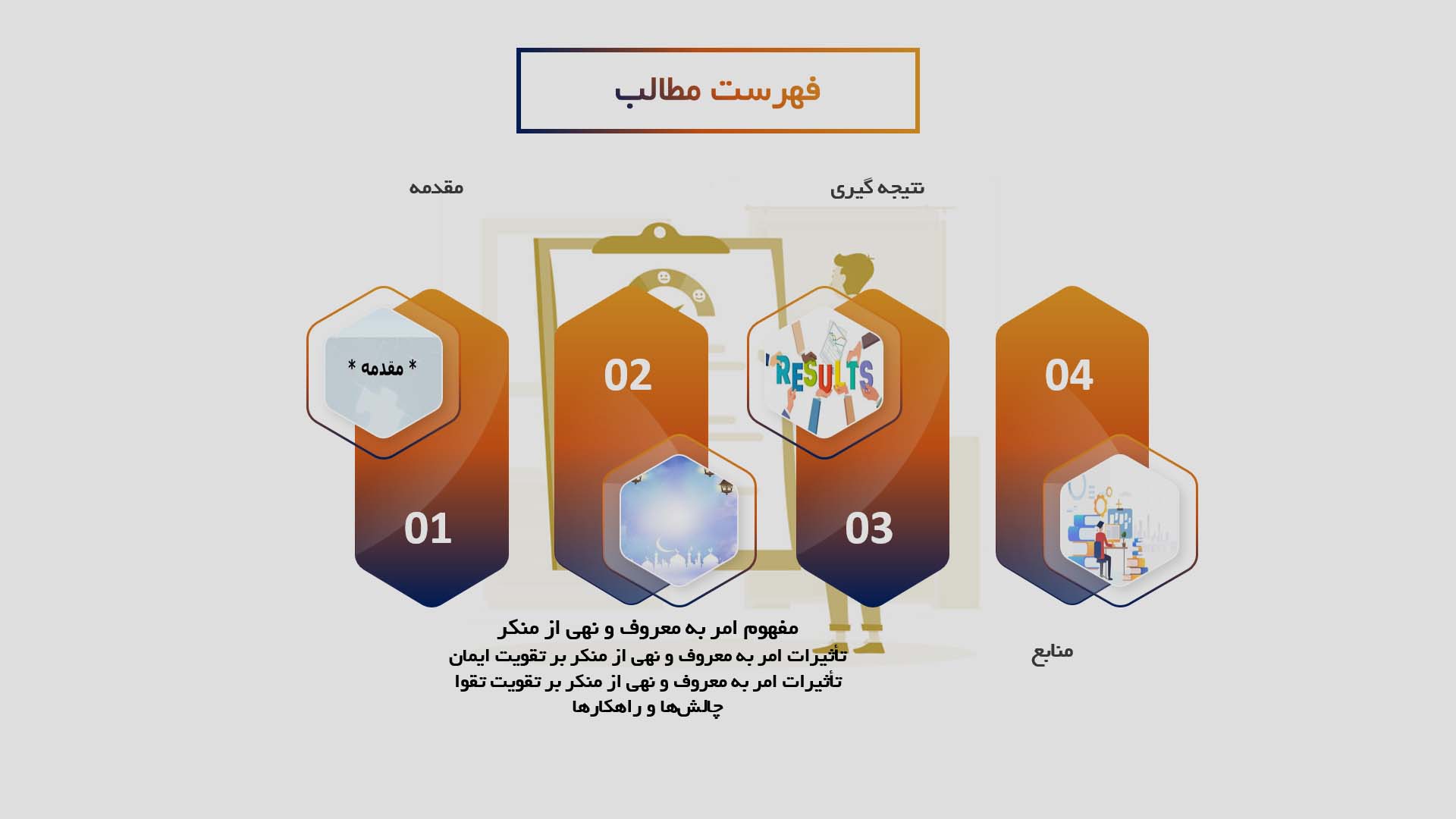 پاورپوینت در مورد تأثیر امر به معروف و نهی از منکر بر تقویت ایمان و تقوا